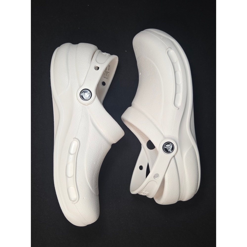 Crocs‎ On-The-Job Work Clogs White Slip Resistant Shoes Womens 7 Mens 5